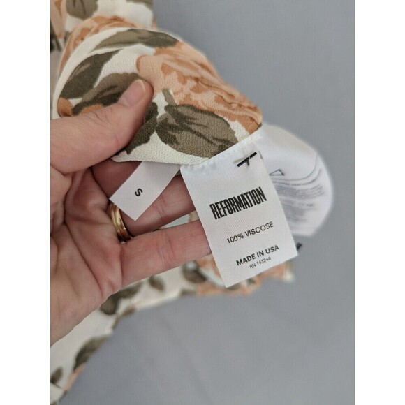 Reformation Dixie Dress Womens Size S White Floral Roses - Picture 10 of 12